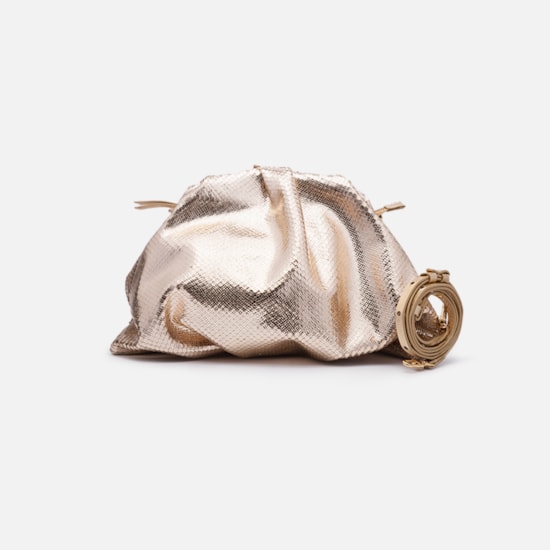 Bolsa Em Couro Metalizado