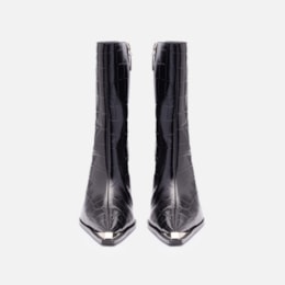 Bota Em Couro Croco