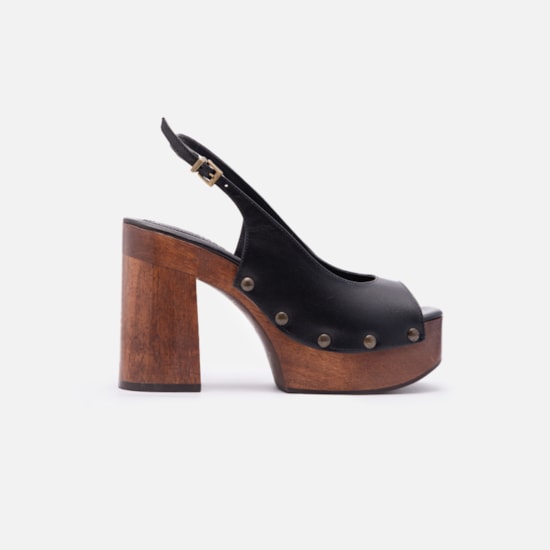 Clog Slingback Couro