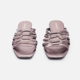 Sandalia Flat Em Couro