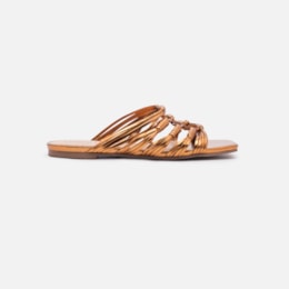 Sandalia Flat Em Couro