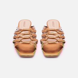 Sandalia Flat Em Couro