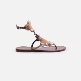 Sandalia Rasteira Com Aplicacoes