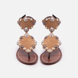 Sandalia Rasteira Com Aplicacoes