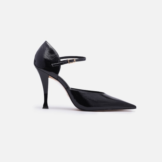 Scarpin Slingback Couro Verniz