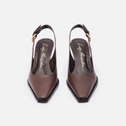 Scarpin Slingback Em Couro