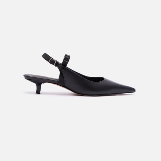 Slingback Em Couro
