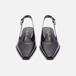 Slingback Em Couro