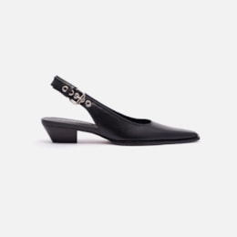 Slingback Em Couro