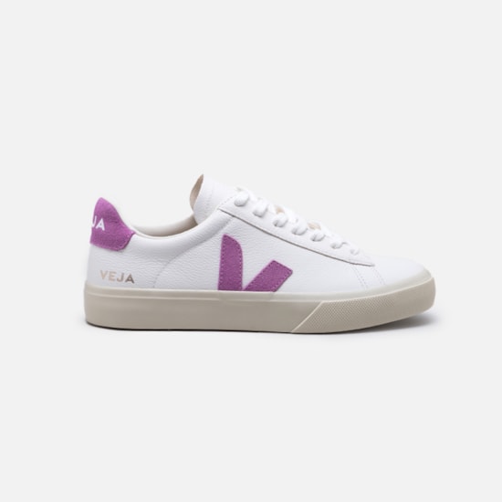 Tenis Veja Campo Cf Leather Extra White Mulberry