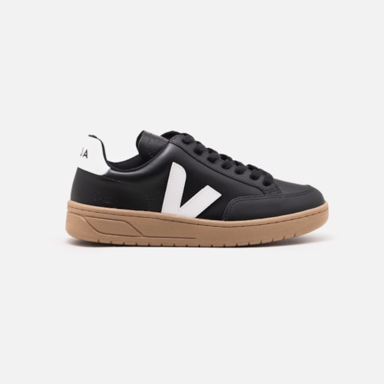 Tenis Veja V-12 Leather Black White Dune