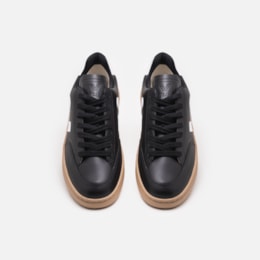 Tenis Veja V-12 Leather Black White Dune