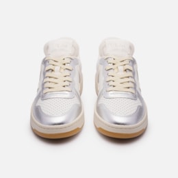 V-10 Leather White Pierre Silver